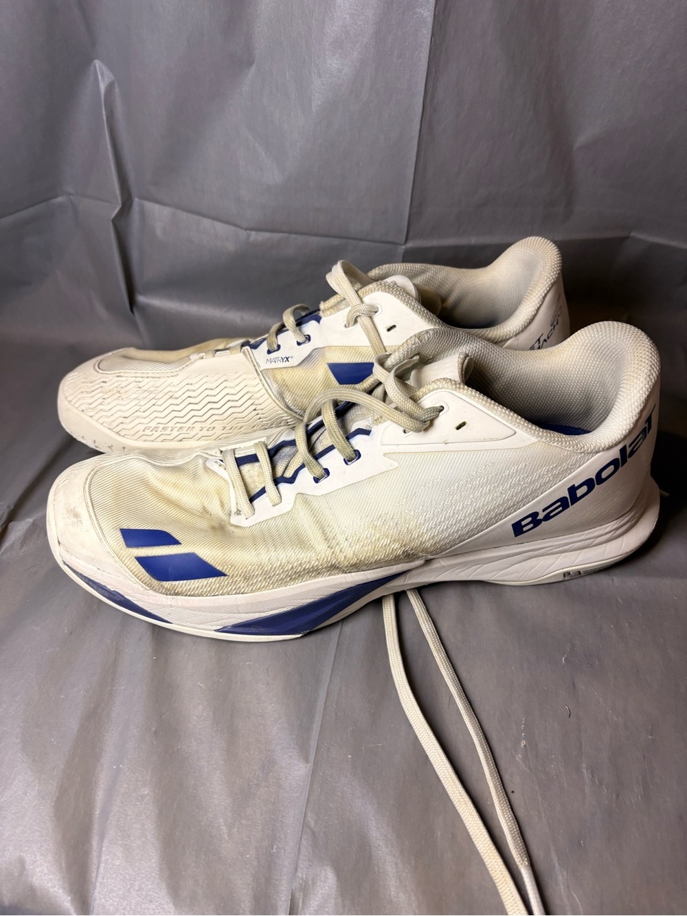 Babolat Men's White & Blue Performance Tennis Shoes